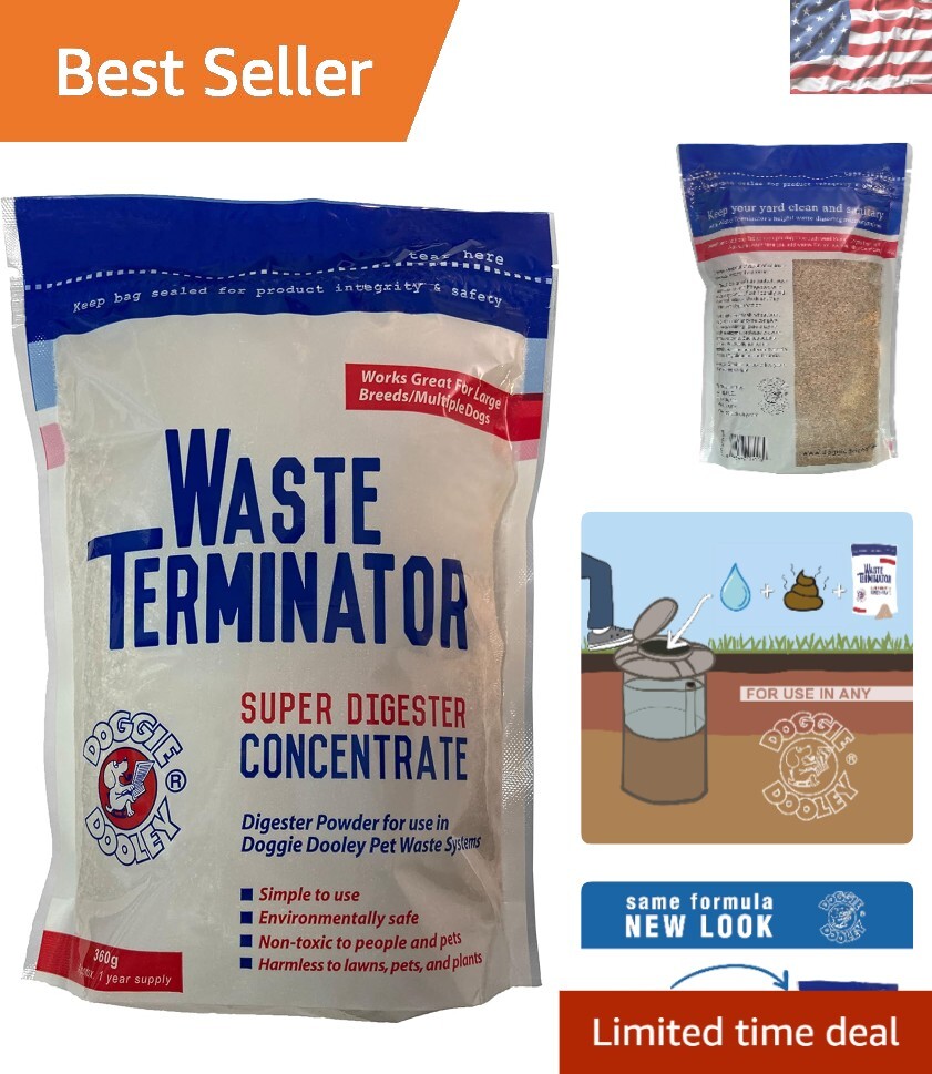 12.69 oz Waste Terminator, Non-Toxic Enzymes for Effective Dog Waste Disposal