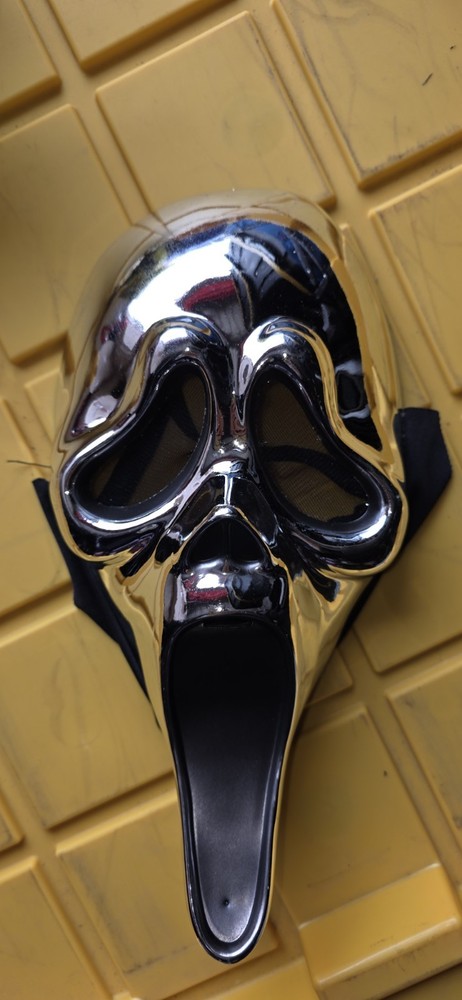 Scream Ghost Face Mask Chrome Silver Halloween Mask