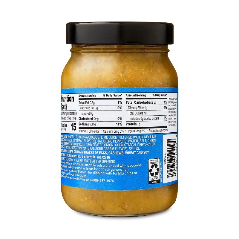 (2 pack) bettergoods Creamy Tomatillo Salsa, Mild, Shelf Stable, 16 oz
