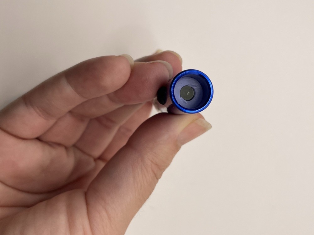 led light/whistle/compass on key ring- Blue/Silver