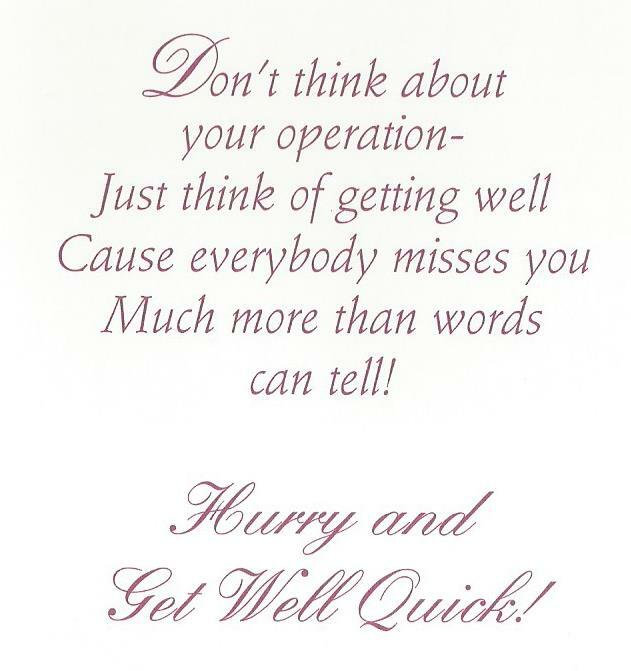 Glad Your Operation Is Over! (G)
