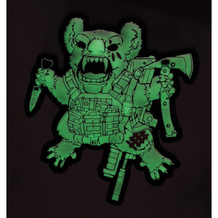 Halfbreed Blades GITD Drop Bear Morale For Your Gear Patch Glows In Dark 3.5"