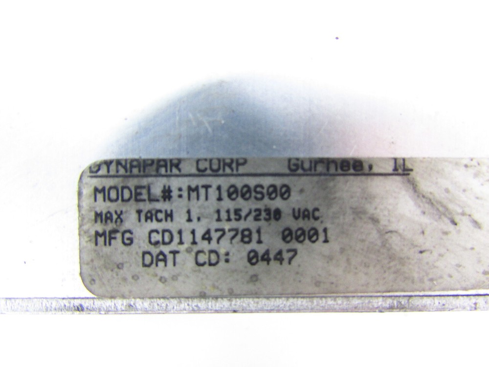 DYNAPAR CORP MT100S00 RATE AND DRAW INDICATOR