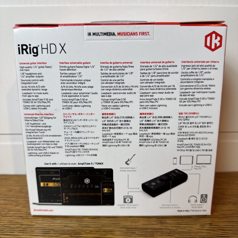 IK Multimedia iRig HD X Guitar Audio Interface - iOS, Windows, Mac, Android