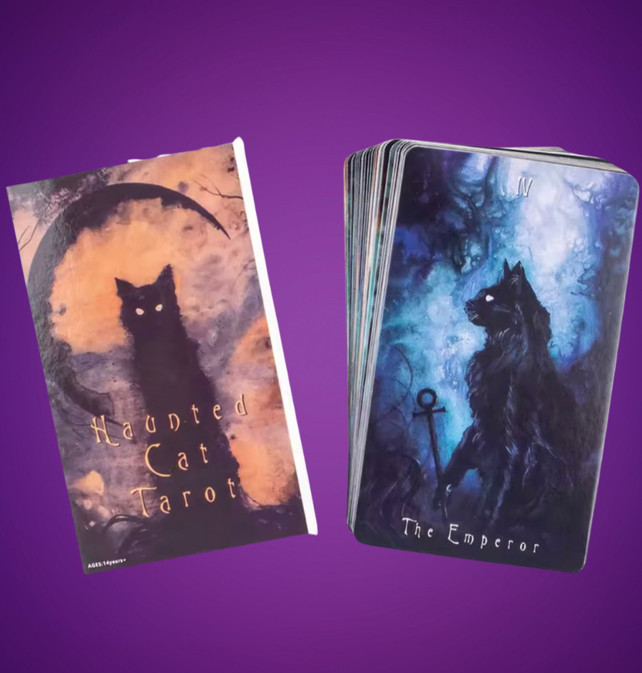 Haunted Cat Tarot Deck – 78 Card Gothic Oracle Tarot Cards