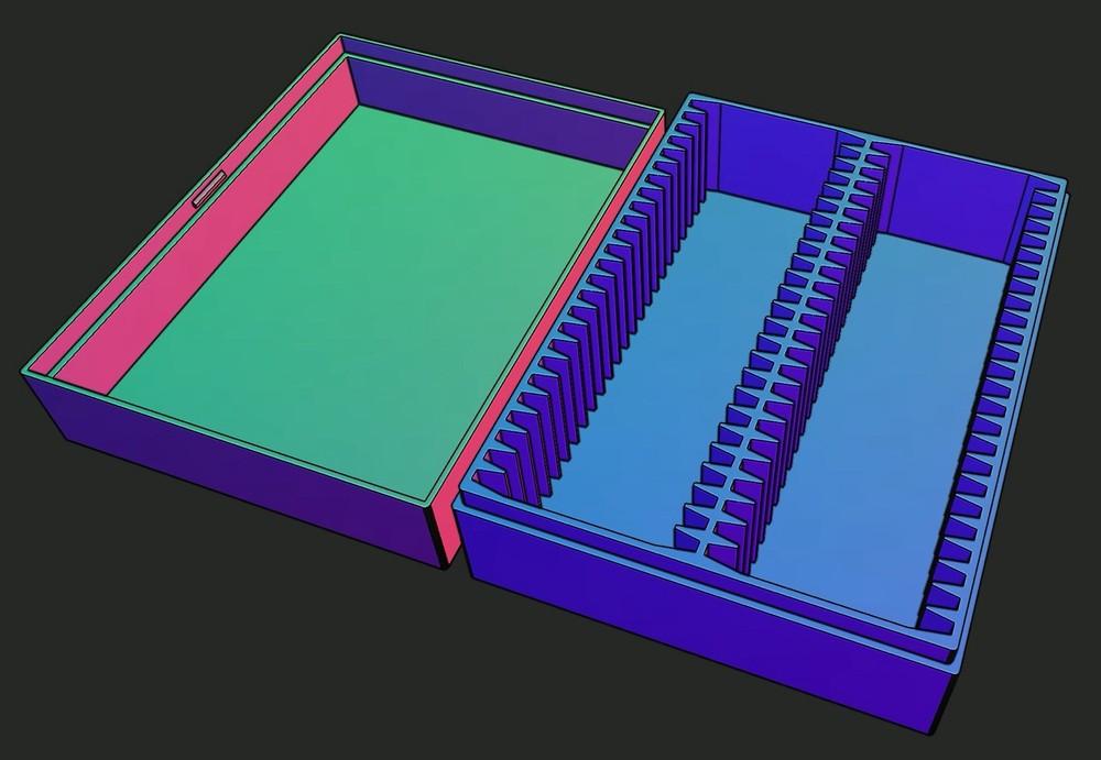 3DP Black Storage Box Holds 50x 2x2 Coin Flips