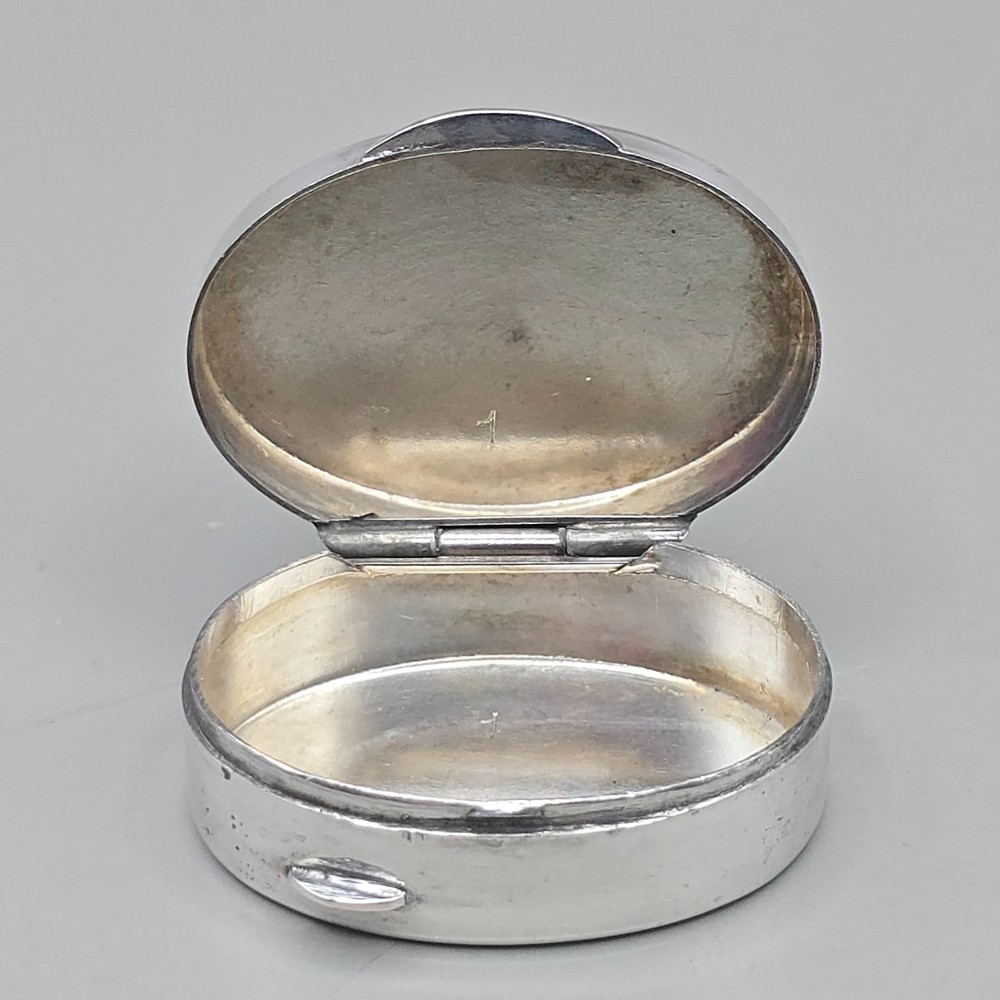 Antique Continental 800 Silver Pill Box Snuff Box