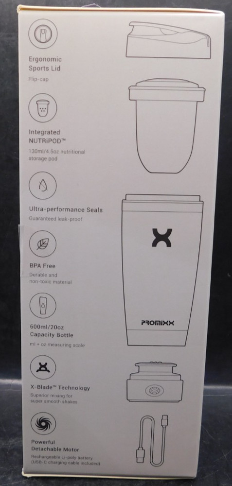 Promixx Pro Electric Shaker Bottle Graphite Grey New & Sealed