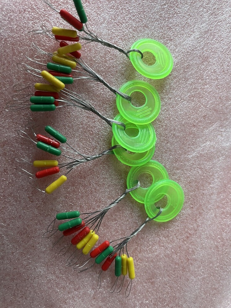 40 X Mix Sliding Float Stops Rubber Grippa Barrel Rig Buffer Line Braid Fishing