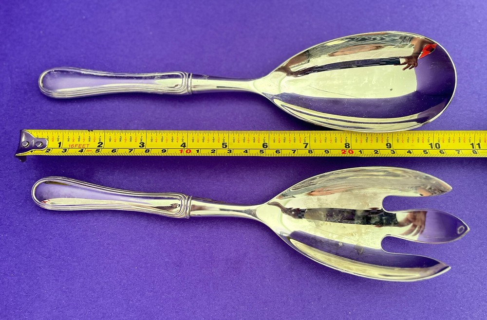 Wallace Silversmiths Silver Plated Salad Serving Set Spoon Fork 10” SALE!