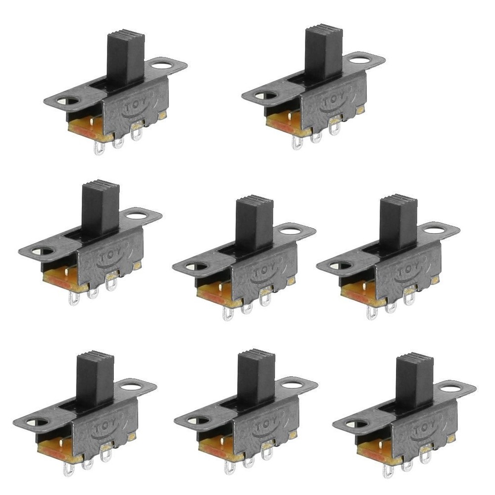 uxcell 8 Pcs 2 Position SPDT 1P2T Panel Mount Vertical Slide Switch 3 Silver