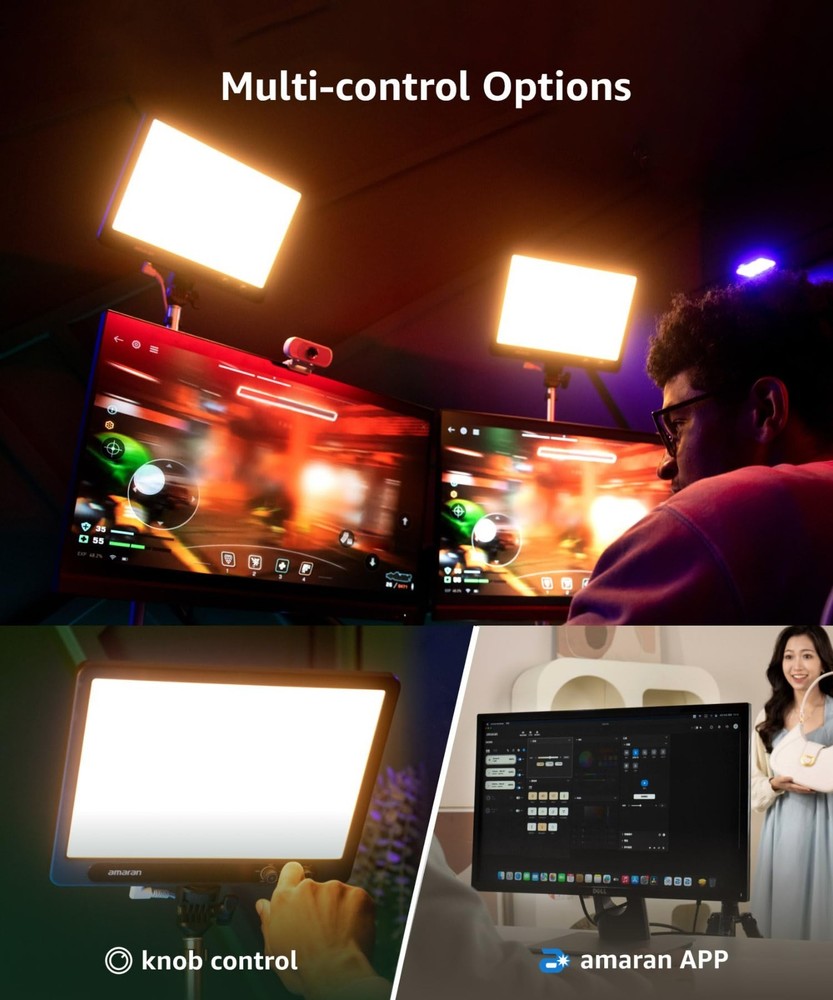 amaran Verge Bi-Color Edge-lit Rectangular Panel 26W Soft LED Video Light