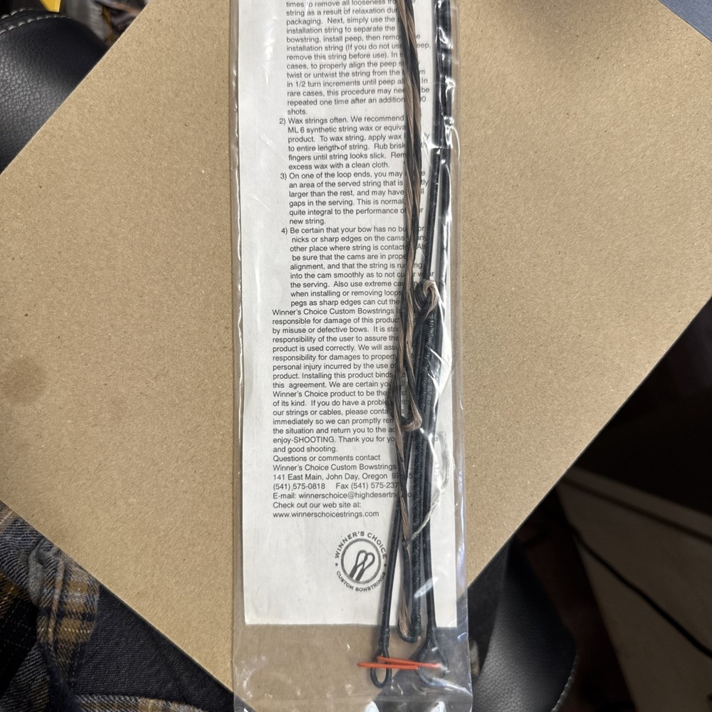 Winner’s choice custom bowstring 20 Strand Material 55 1/8 tan medium