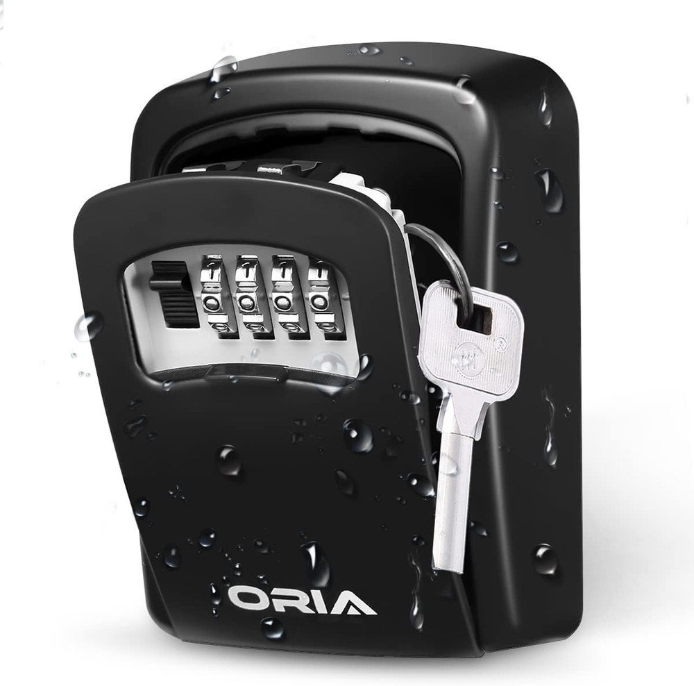 Key Storage Lock Box, 4 Digit Combination Lock Box, Wall Mounted Lock Box, Reset