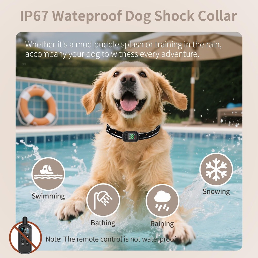 Dog Shock Collar 4900FT Dog Training Collar with Remote/Call Function/Light I...