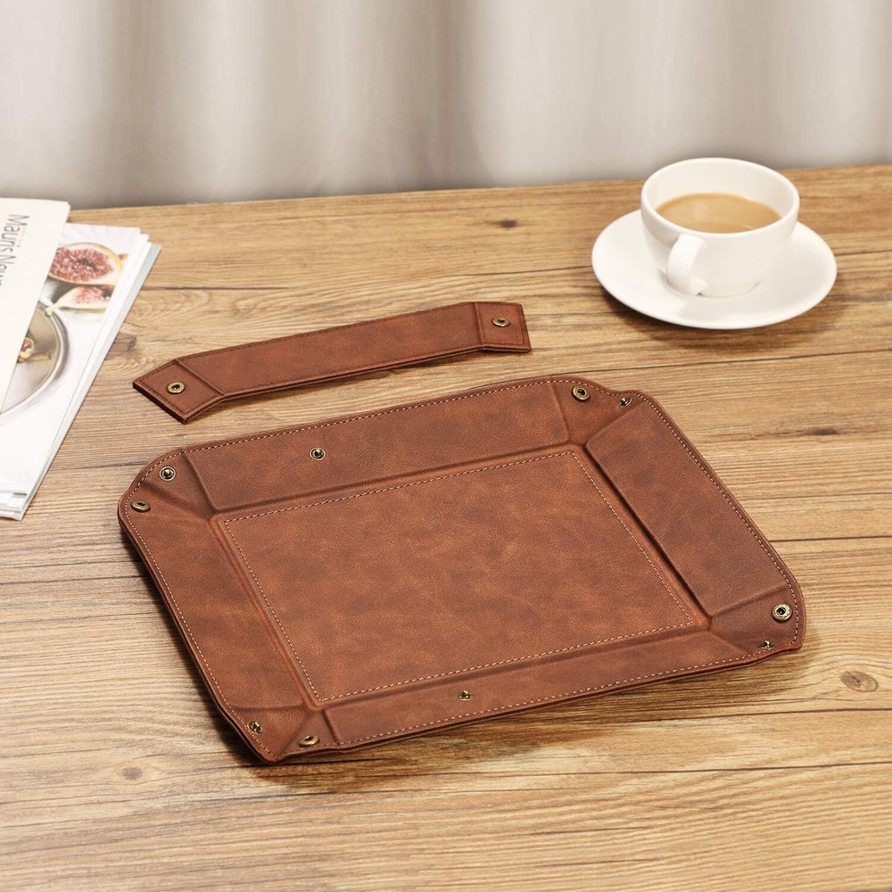 Valet Tray Desktop Storage Organizer – Removable 2 Compartments Catchall Tray