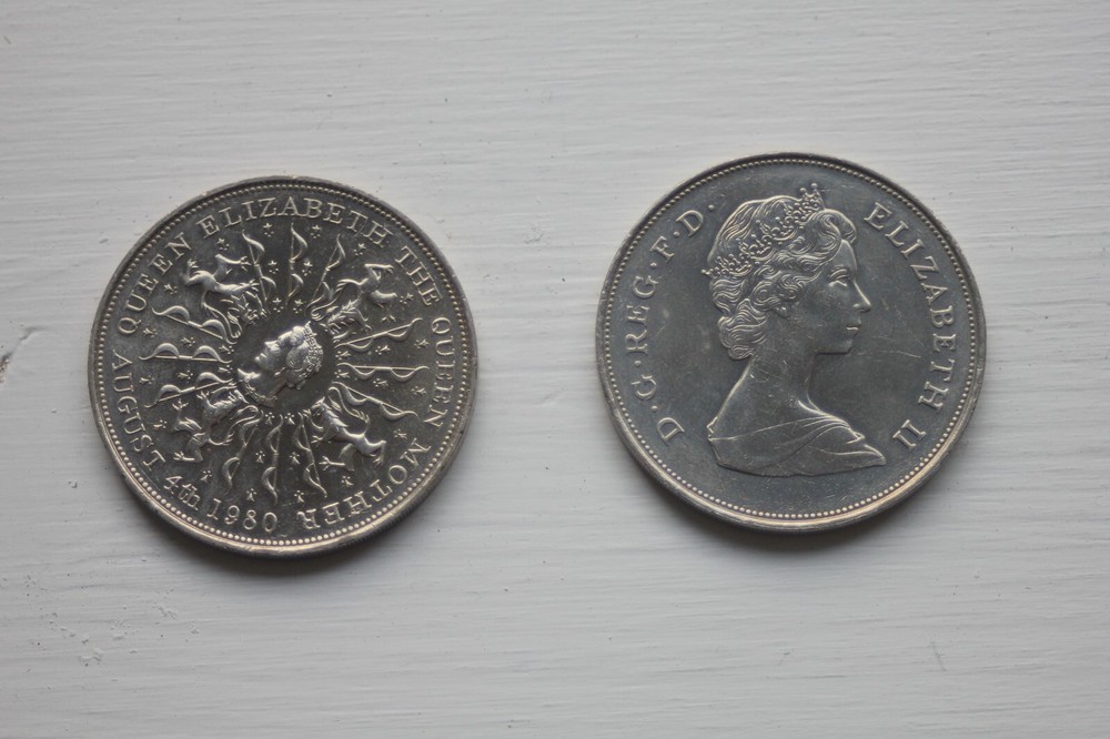 Queen Elizabeth commemorative crowns plus others