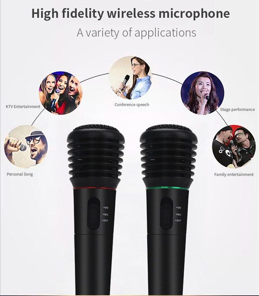 Handheld Professional Karaoke Microphone Wired Wireless 2in1 Dynamic Microphone