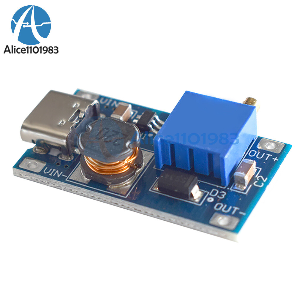 2A Step-up Board MT3608 2V-24V Input DC Boost Converter Module Micro USB/Type-C