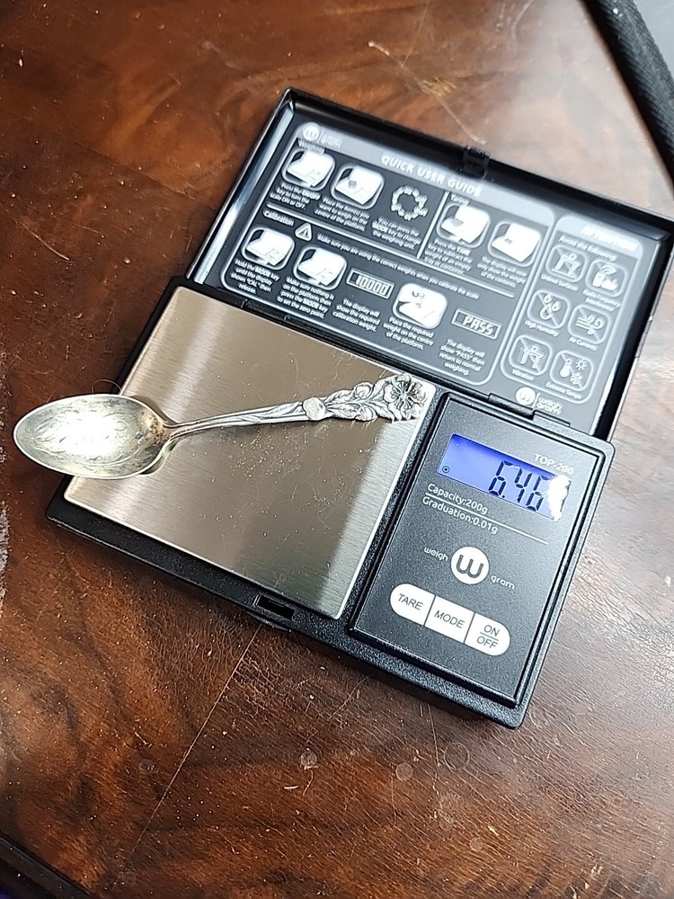Sterling Spoon SSMC Flower Denver Engraved Sugar Spoon