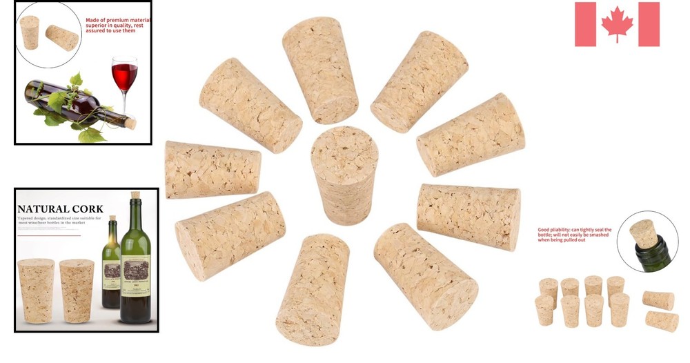 10 Wine Corks - Eco-Friendly Craft Stoppers for Wine & Beer Projects