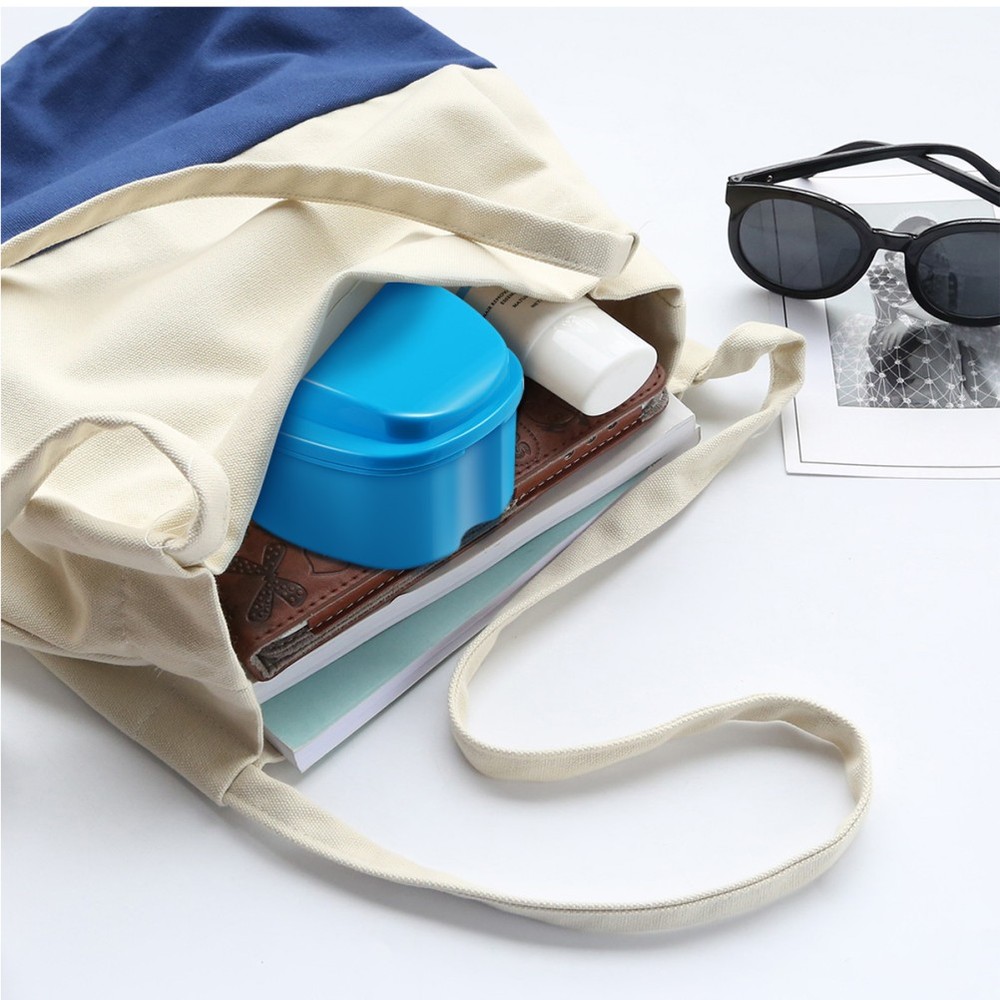 2 Pcs Compact Denture Case Travel Storage Container Household with Lid