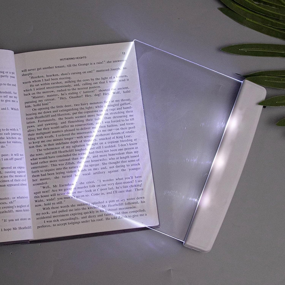 Flat Book Light LED Illuminator Panel Plate Wireless for Reading in Bed