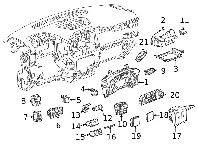 Genuine GM Jet Black Ride Control Switch 84490307