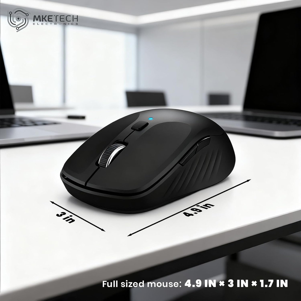 Wireless Computer Mouse - Full-Size 2.4G USB Receiver Mouse, 6 Buttons with B...