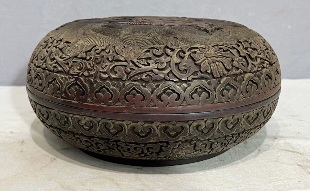 Chinese Brown Lacquerware Box With Mark M4012