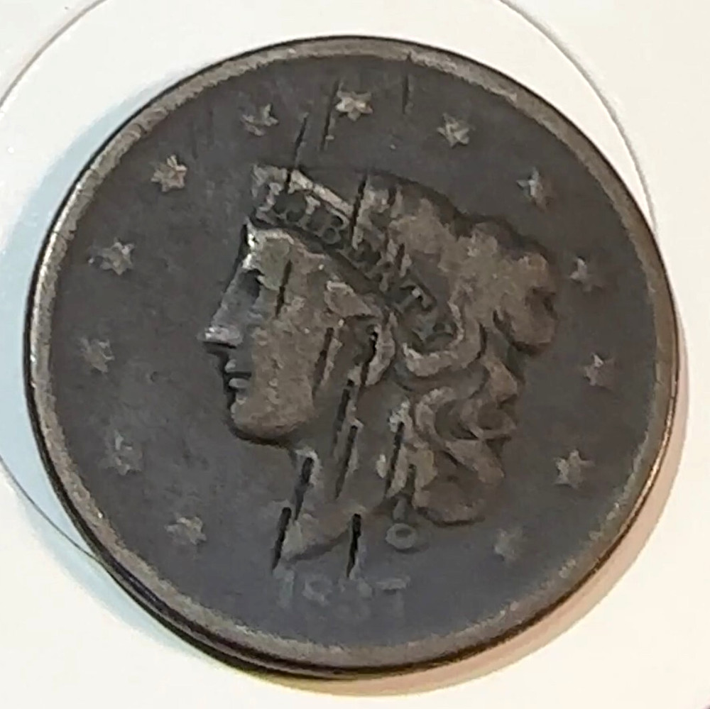 1837 Large Cent Nice Original Fine+ Details CHRC