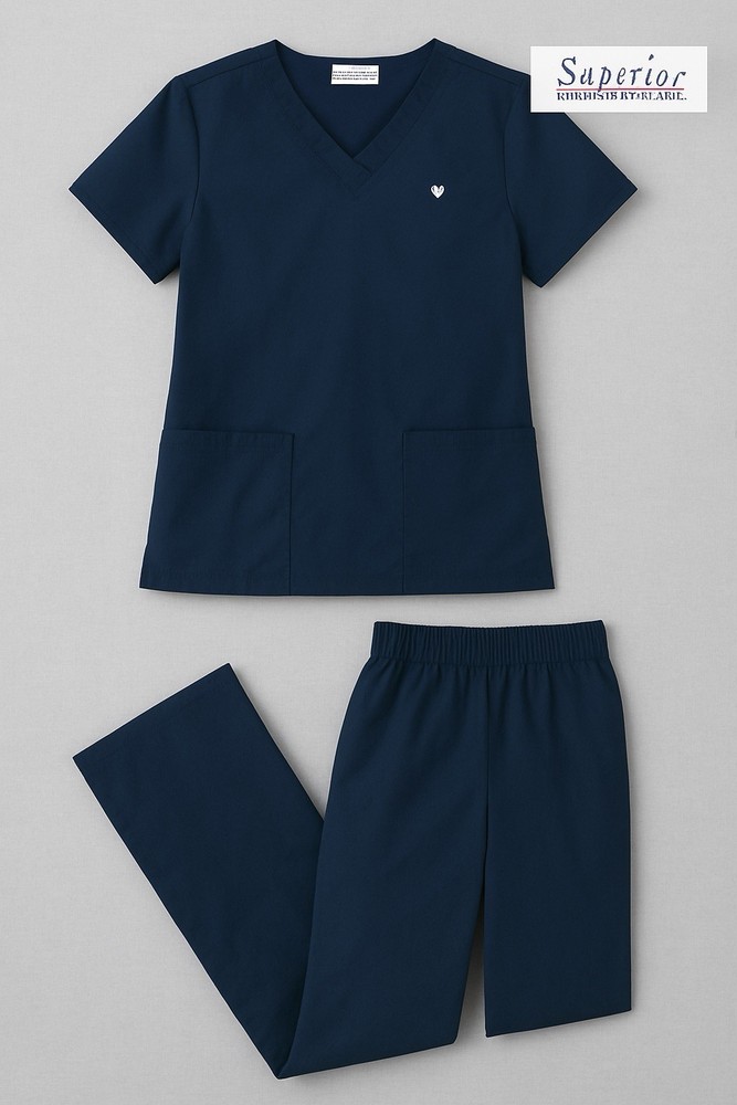 Superior Uniform Group Navy Blue scrub Set