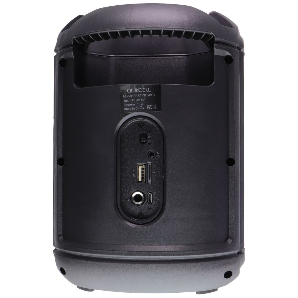 Quikcell Party Beat Boost Wireless LED Speaker with Microphone Input - Black