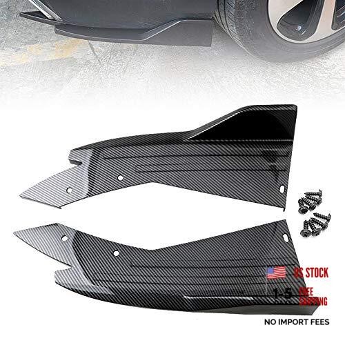 2PCS Universal Rear Bumper Lip Diffuser Splitter Canard Protector Carbon Fiber