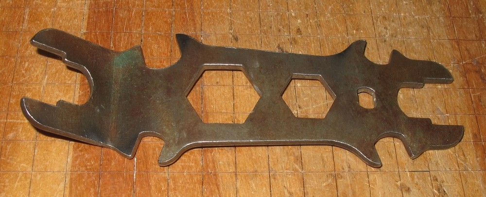 FORMED STAMPED STEEL BICYCLE MULTI FUNCTION UNIVERSAL WRENCH - UNMARKED