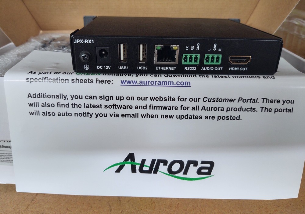 Aurora JPX-RX1 JPEG2000 to HDMI Streaming Media Decoder