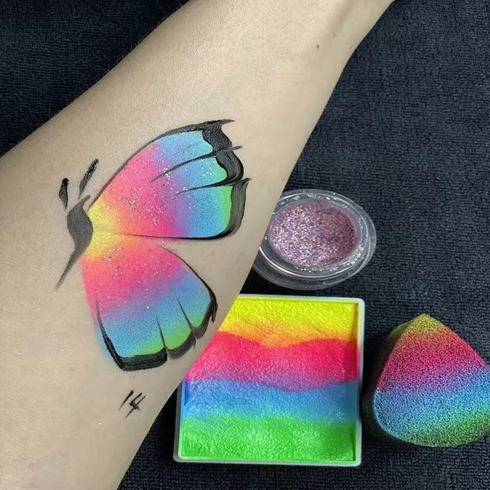 Bowitzki 6 Pack Face Paint Kit Bundle Kit Professional Face Paint Brushes Sponge