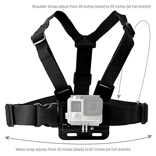 Universal Action Camera Accessories Bundle-Head Chest Strap Mount/Selfie