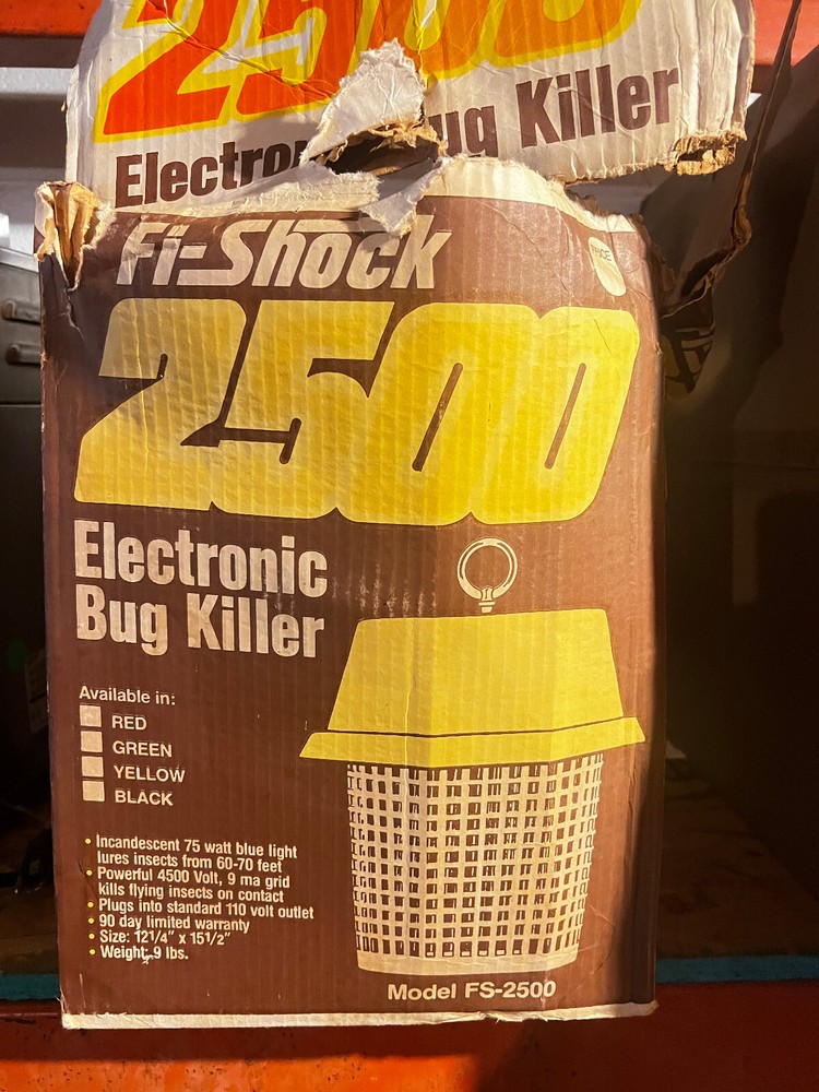 Fi-Shock Electronic Bug Killer Model FS-2500 Hanging Bug Insect Zapper blue bulb