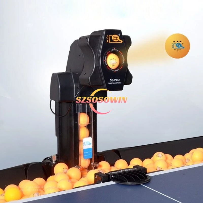 Automatic Table Tennis Robot Ping Pong Ball Machine Remote Control 200 Balls+Net
