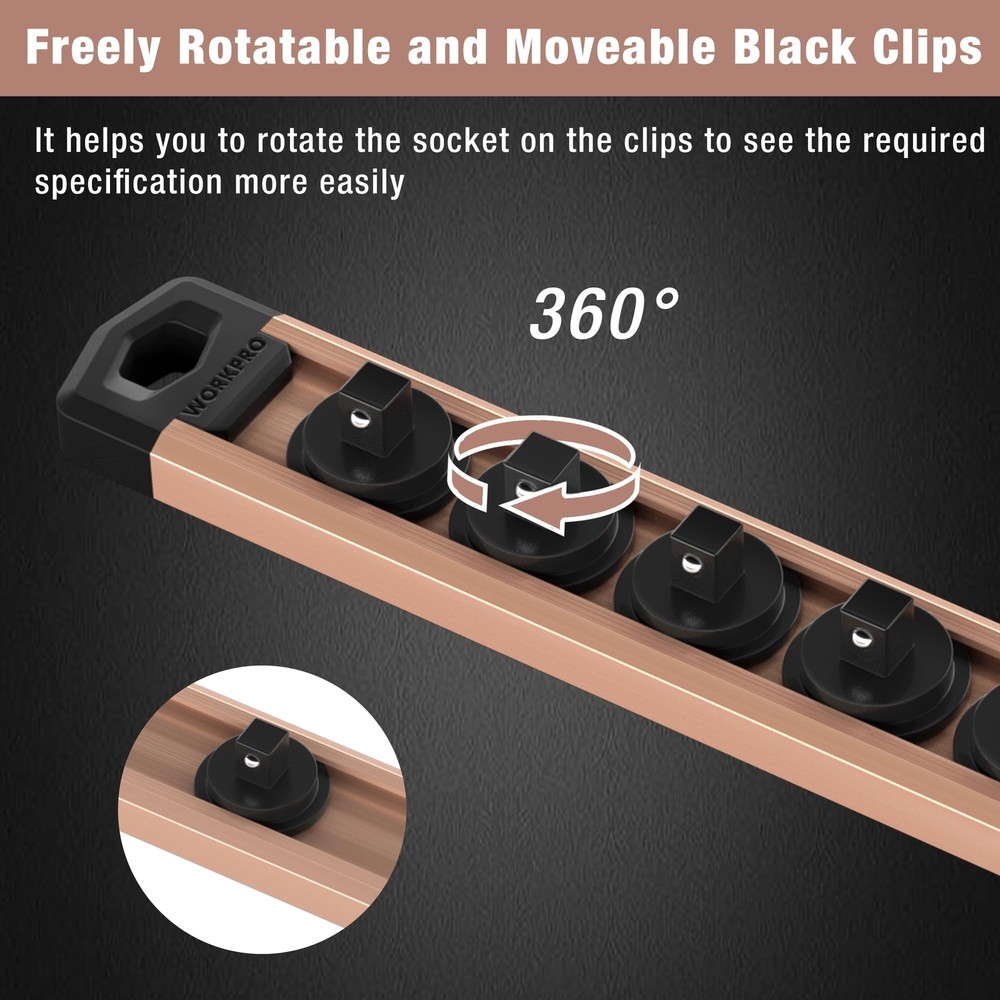 Magnetic 1/4'' Drive Socket Organizer Heavy Duty Socket Holder (No Socket)