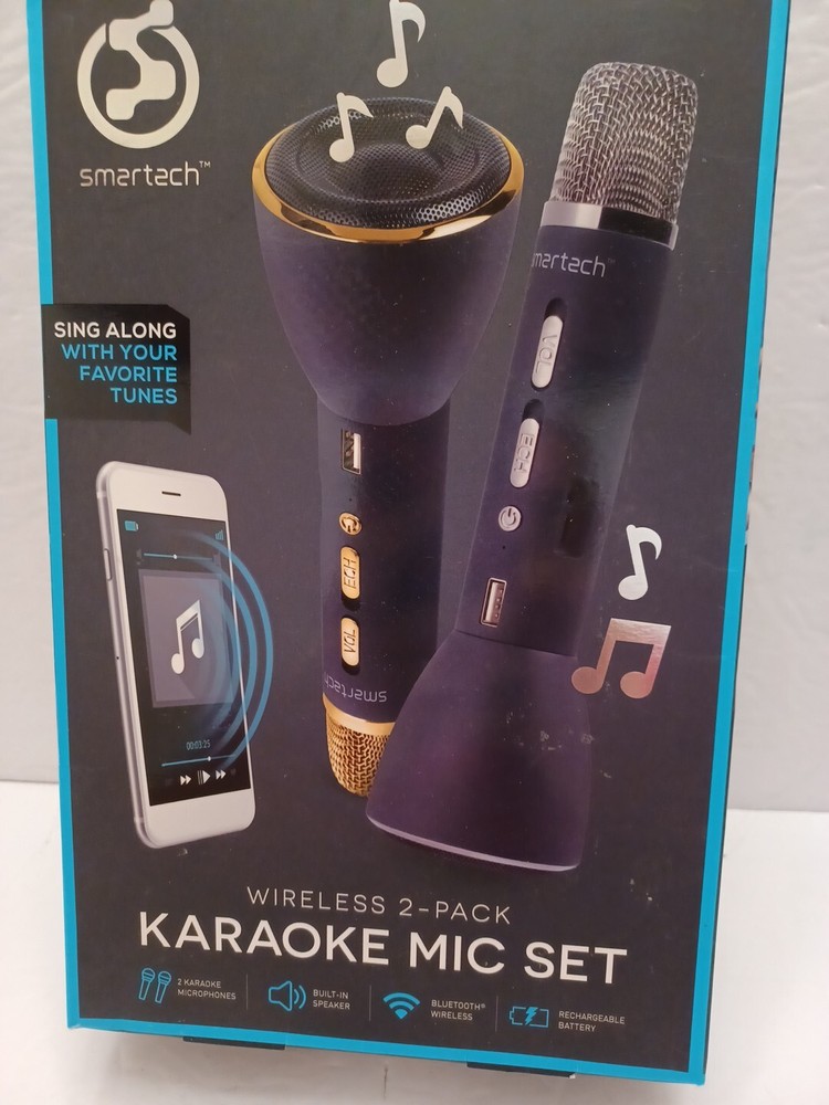 Bluetooth Wireless Karaoke 2-Pack Mic Set SMART TECH NIB FREE SHIPPING
