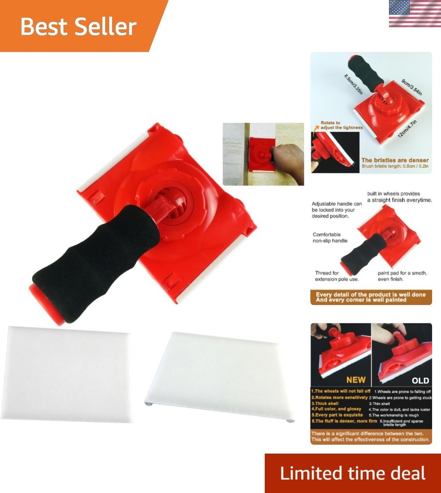 Pro-Grade Paint Edger with Rotatable Handle & Replacement Pads for Precision