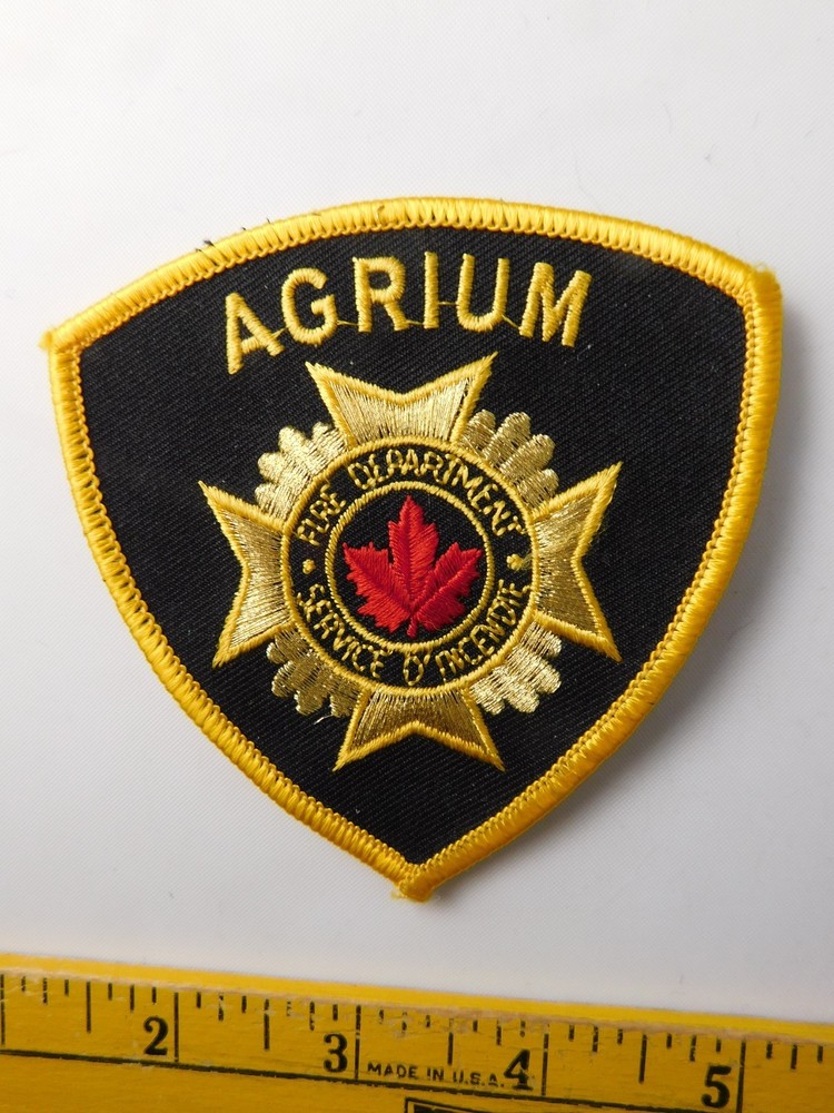 AGRIUM FIRE RESCUE DEPTALBERTA PATCH SHOULDER CREST CANADA COLLECTOR