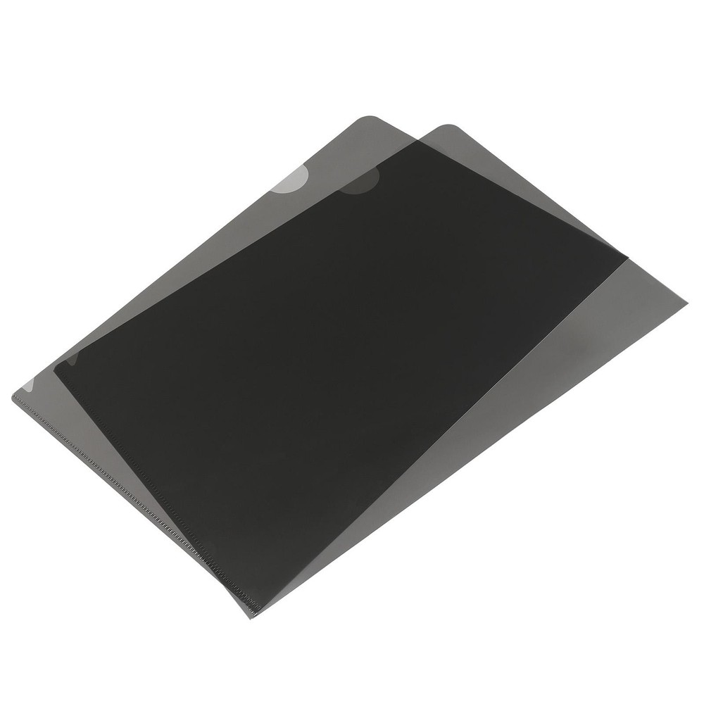 12 Pack L Type Folder, A4 Size Clear Project Pockets Plastic Folders (Black)