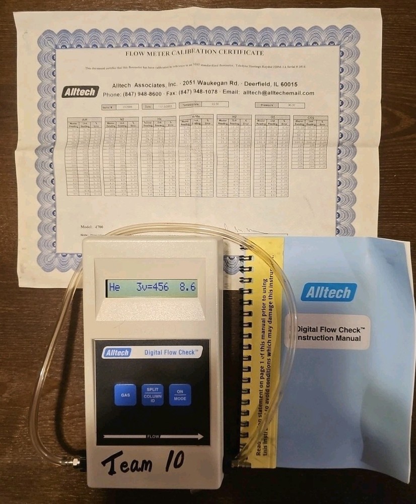 Alltech Digital Flow Check W/ Case and NIST traceability/calibration