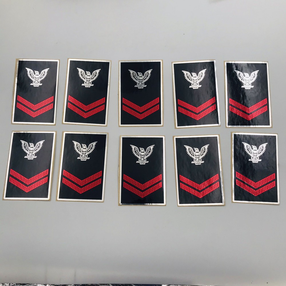 10 VTG US Navy Petty Officer Second Class E5 Sticker Decals 3"x2" Ken Nolan