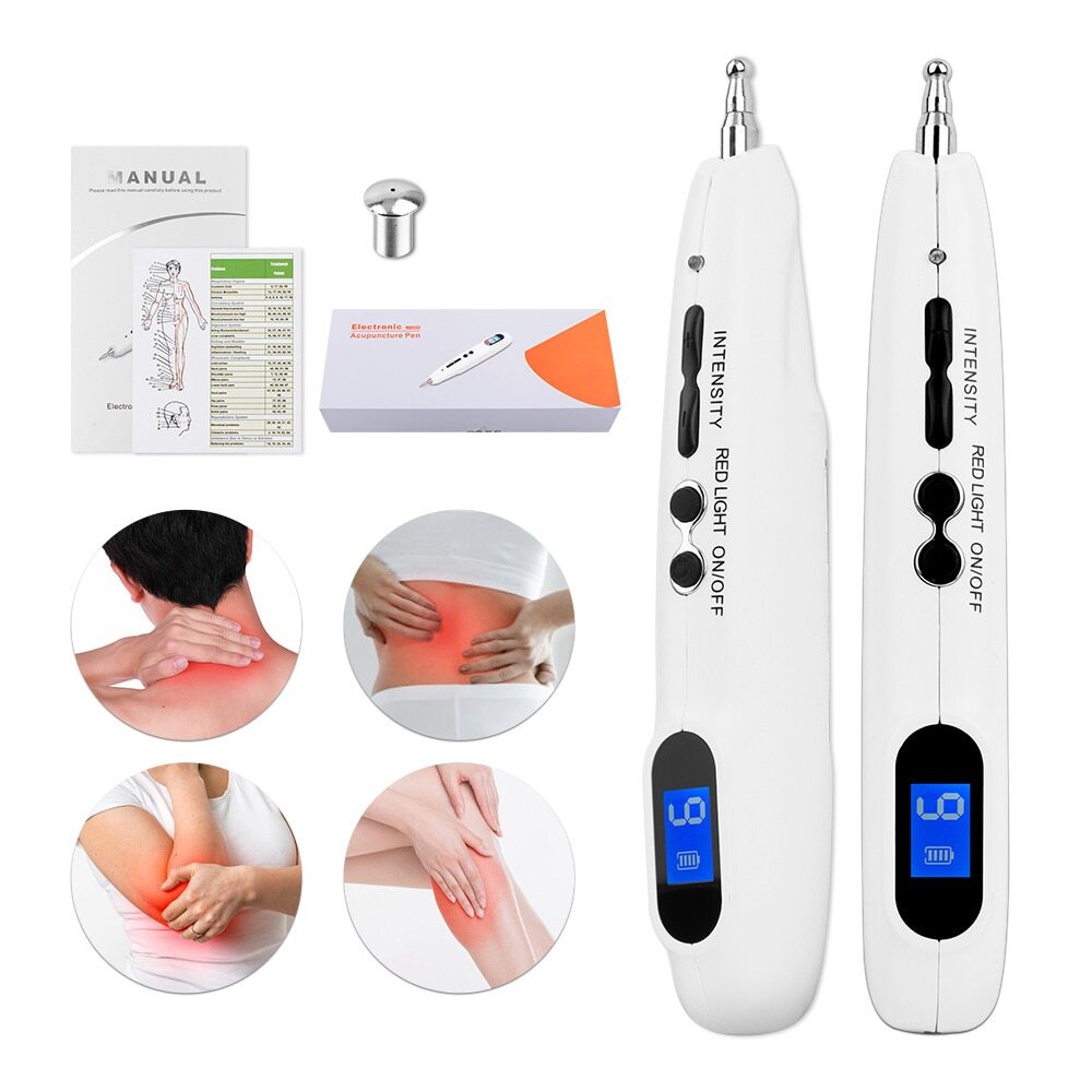 Handheld Acupoint Massage Pen Detector LCD Electric Pen Tools