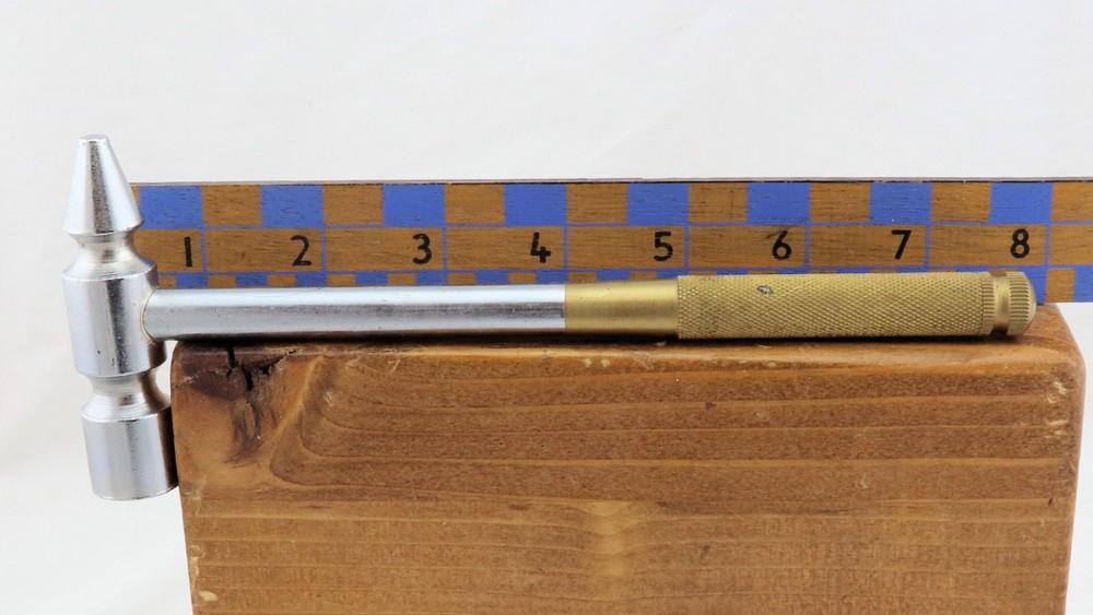 VINTAGE HAMMER WITH 2 BRASS NESTING SCREW DRIVERS