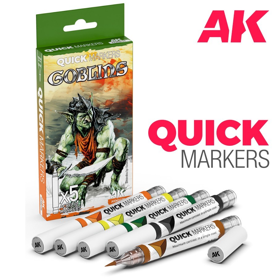 AK Interactive: Goblins -  QUICK MARKER Set - AKMQ108 - 5 Markers